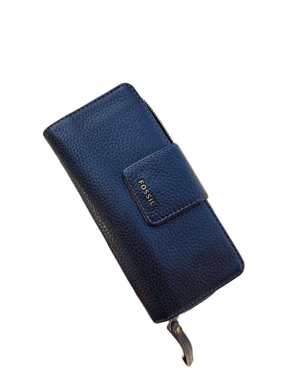 Fossil Black Leather Zip Around Organizer Wallet Clutch